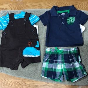 2 short tail outfits newborn